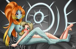 blush breasts female female_only ilia midna nintendo nipples straight_hair the_legend_of_zelda twili twili_midna twilight_princess watermark