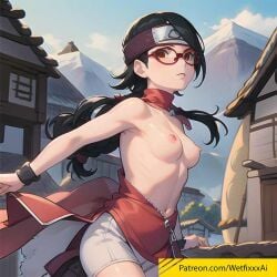 ai_generated audience black_hair boruto:_naruto_next_generations breasts breasts_out breasts_out_of_clothes clothed clothes_lift clothing_lift light-skinned_female light_skin naruto naruto_(series) nipples no_bra partially_clothed partially_nude perfect_body petite petite_body petite_female petite_girl public public_exposure public_humiliation public_indecency public_nudity sarada_uchiha showing_breasts slim slim_waist small_breasts stable_diffusion teen teen_girl teenage_girl teenager tits_out wetfixxxai young younger_female