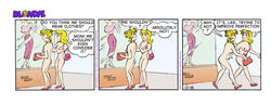 2girls blondie_(comic) blondie_bumstead clothing comic comic_strip cookie_bumstead edit female female_only mostly_nude mother_and_daughter multiple_girls nude tagme unknown_artist