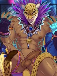 bedroom_eyes big_penis claws furry goddamnitrobin half_furry huge_cock jaguar king_(tekken) licking_lips male_only mma_gloves muscular muscular_male penis tagme tail tekken thick_thighs thighs wrestler wrestling_outfit