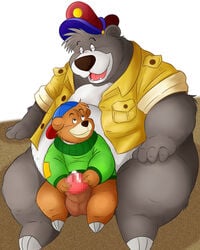 anthro baloo bear disney fur furry furry_only kit_cloudkicker male male_only mammal multiple_males tagme talespin yaoi