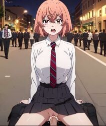 1boy 1boy1girl 1girls 2d ai_generated cum cum_in_pussy cum_inside exposed female female_focus hinata_tachibana male male/female male_pov patreon penis_in_pussy pov public public_nudity public_sex ranway_(artist) school_uniform sex shocked skirt submissive_female tachibana_hinata tokyo_revengers uncensored upskirt vaginal_penetration