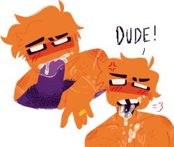 cum cum_in_mouth dave_miller_(dayshift_at_freddy's) davesport dayshift_at_freddy's dick dsaf jack_kennedy_(dayshift_at_freddy's) laidbackthrillz oral orange_skin purple_skin