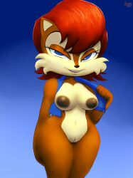 2024 aerosin archie_comics breasts brown_body brown_fur chipmunk clothing female flashing flashing_breasts fur genitals ground_squirrel hair hi_res looking_at_viewer mammal nipples pussy rodent sally_acorn sciurid sega short_hair smile sonic_(series) sonic_the_hedgehog_(archie) sonic_the_hedgehog_(comics) sonic_the_hedgehog_(series) standing