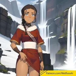 1girls ai_generated avatar_legends avatar_the_last_airbender blue_eyes bottomless brown_hair clothed flashing_pussy hand_on_hip katara nature nature_background nickelodeon partially_clothed partially_nude perfect_body petite petite_body petite_female petite_girl presenting_pussy pussy slim slim_waist stable_diffusion teen teen_girl teenage_girl teenager tits_out water water_tribe wetfixxxai young younger_female