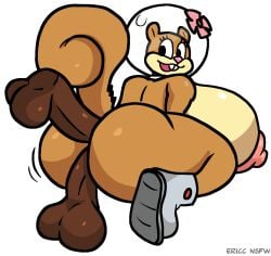 anthro big_ass big_breasts dark-skinned_male double_penetration ericc_nsfw floating_penis furry furry_on_human human_on_anthro interspecies nickelodeon sandy_cheeks spongebob_squarepants