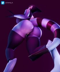 3d 3d_(artwork) absurd_res ass_focus ben_10 big_ass big_breasts big_butt blender blue_body blue_skin breasts buhonero75 chaquetrix female hi_res kineceleran pink_eyes tail turtwig_h xlr8