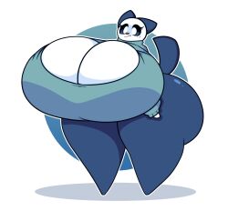 big_breasts dewbber female freckles huge_ass huge_breasts hyper hyper_ass hyper_breasts no_humans nub_feet oshawott pokemon pokemon_(species) sweater tagme