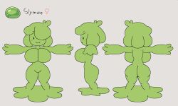 green_body mob_face monster_girl reference_image reference_sheet simple_background slime_girl slymee sycneit_(artist) tagme