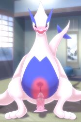 2:3 agent_0730 belly blue_body blush censored digital_drawing_(artwork) digital_media_(artwork) featureless_chest female feral genitals hi_res legendary_pokémon long_neck lugia nintendo open_mouth pokemon pokemon_(species) pussy solo tongue uterus video_games white_body