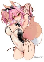 animal_ear_fluff animal_ears bangs breasts fate/extra fate_(series) female fox_ears fox_girl fox_tail hair_between_eyes highres large_breasts long_hair looking_at_viewer pink_hair sidelocks tail tamamo_no_mae_(fate) wisespeak yellow_eyes