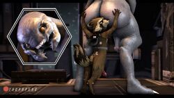 16:9 2boys 3d alien anthro ass ass_focus balls big_butt brown_body brown_fur butt_grab closed_eyes duo fur gay genitals grey_body guardians_of_the_galaxy halo_(series) hand_on_butt hi_res looking_at_viewer looking_down male male/male male_only mammal marvel microsoft nails open_mouth penis procyonid raccoon rocket_raccoon sangheili size_difference smile space teeth thick_thighs twopapers video_games widescreen xbox_game_studios