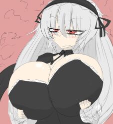 female gothic gothic_lolita huge_breasts red_eyes rozen_maiden suigintou tagme white_hair