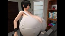 1girls 3d animated auctus177 big_breasts black_hair blue_eyes blush blushing bouncing_breasts breasts breasts_bigger_than_head cleavage enormous_breasts exercise exercise_equipment female gigantic_breasts huge_breasts hyper hyper_breasts ivana_(auctus177) large_breasts long_hair loop massive_breasts mp4 nipple_bulge nipples_visible_through_clothing no_sound office_clothing tagme treadmill video walk_cycle walking