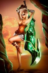 champion female giant giant_sword league_of_legends naked riven sword tagme white_hair