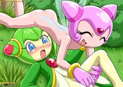 2girls bbmbbf blush cosmo_the_seedrian fairy fairy_wings female female_only lumina_flowlight mobius_unleashed multiple_girls palcomix sega sonic_(series) sonic_x wings