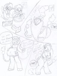 2_tails absorption_vore absurd_res ailurid anthro belly beverage big_belly blush bovid bovine breasts cattle cellphone clothed clothing comic dialogue digestion duo english_text female female_pred fur furniture graphite_(artwork) hair hi_res horn male male/female mammal monochrome multi_tail onomatopoeia open_mouth oral_vore overweight overweight_female party pencil_(artwork) phone punch_(drink) punch_bowl rahuhe_(artist) red_panda simple_background slurp smile sound_effects speech_bubble stomach_bulge table text text_message traditional_media_(artwork) vore weight_gain white_background