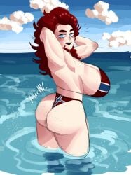 1girls absurd_res ass ass_focus athletic athletic_female barely_clothed beach big_ass big_breasts bikini blue_eyes breasts_bigger_than_head country_inc_(yuric_inc) countryhumans countryhumans_girl curved_back flag_bikini freckles_on_butt gigantic_ass gigantic_breasts huge_ass huge_breasts human human_only hyper_breasts imminent_sex large_breasts light-skinned_female light_skin massive_ass massive_breasts muscular_female national_personification nordic northern_european norway norway_(countryhumans) norway_(yuric_inc) norwegian norwegian_flag_bikini oc pinup plump_ass red_hair redhead seductive_look shading shaved_armpit solo stretched_clothing stretching string tagme thick_thighs veins veiny_muscles yuric_inc