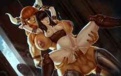 2futas absurd_res areolae armor athletic_futanari balls bangs big_breasts big_penis black_hair breasts cow_girl cum cum_in_pussy cum_inside cum_while_penetrated cumflation dark-skinned_futanari duo ejaculation erect_while_penetrated erection from_behind full-package_futanari futa_on_futa futa_only futanari hands-free handsfree_ejaculation horns horsecock huge_cock human humanoid inflation larger_futanari light-skinned_futanari light_skin long_hair nipple_piercing nipple_rings nipples orgasm pale_skin penis penis_size_difference pussy red_hair size_difference smaller_futanari spread_legs stand_and_carry_position themaestronoob xena_warrior_princess