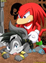 archie_comics bbmbbf footwear furry knuckles_the_echidna lupe_the_wolf mobius_unleashed palcomix sega shoes sonic_(series) tagme