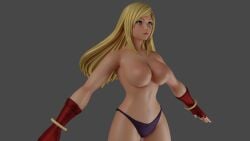 1girls 3d 3d_(artwork) a-pose blender bonne_jenet female king_of_fighters king_of_fighters_xv supurattabrain topless topless_female