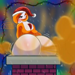 1girls ass caveman147 chimney christmas chubby fart fart_fetish female gardevoir huge_ass looking_back pokémon_(species) pokemon pokemon_(species) santa_hat stuck_in_chimney topaz_(caveman147)