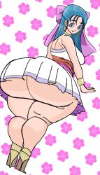 big_ass big_butt bow clothing dragon_quest dragon_quest_v dreicelmaestro dress flora_(dragon_quest) hyper hyper_ass hyper_butt large_breasts nera_briscoletti