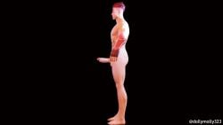 1boy 3d 3d_(artwork) balls black_hair dollymolly323 dyed_hair erection fingerless_gloves fortnite gauntlet gauntlets gloves human male manly model muscle muscles muscular muscular_male naked penis red_hair side_view solo source_request t-pose tagme testicles thegrefg youtube youtube_hispanic youtuber