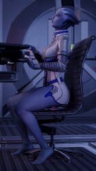 1girls 3d barefoot bioware dildo dildo_sitting feet female female_only liara_t'soni mass_effect penetration potatofire777 sex_toy solo tagme toes