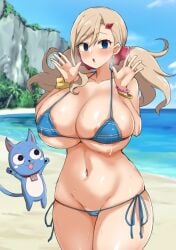 1girls :o areolae b-cube b_cube beach big_breasts bikini blue_eyes blush breasts edens_zero eye_contact female happy_(edens_zero) huge_breasts looking_at_viewer micro_bikini rebecca_bluegarden side-tie_bikini standing thick_thighs thighs thunder_thighs twintails voluptuous wide_hips yamaori