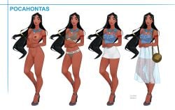 1girls black_eyes black_hair breasts dark-skinned_female dark_skin disney disney_princess female fit_female high_heels human long_hair looking_at_viewer medium_breasts minko naked_footwear naked_heels native_american necklace neckwear nude nude_female open_toe_shoes pocahontas pocahontas_(character) purse pussy see-through_skirt shaved_pussy shoes skirt underwear