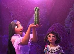 2022 2girls cactus dark-skinned_female disney edit edited encanto glasses happy imminent_masturbation isabela_madrigal latina mirabel_madrigal penis screenshot screenshot_edit sisters surprised_expression