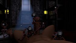 3d five_nights_at_freddy's five_nights_at_freddy's:_sister_location minireena minirennas_(fnaf) multiple_girls nightbotgrey nightmare_waifu penis smaller_female tagme