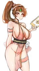 1girls alternate_costume artist_request big_sister book breasts brown_eyes brown_hair cleavage cosplay crossover fatal_fury female fire_emblem fire_emblem:_mystery_of_the_emblem fire_emblem:_shadow_dragon_and_the_blade_of_light highres intelligent_systems large_breasts linde_(fire_emblem) long_hair looking_at_viewer mai_shiranui mai_shiranui_(cosplay) nintendo no_bra no_panties no_underwear onee-chan ponytail revealing_clothes smile snk source_request tied_hair very_high_resolution