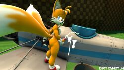 1boy 2017 3d 3d_(artwork) airplane anal_masturbation buttplug commission cum cumshot dirtyandy34 exposed_torso femboy footwear handwear male male_only masturbation mostly_nude outdoors penis plane sex_toy sfm sonic_(series) source_filmmaker tails