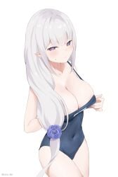 emilia (re:zero) from re:zero kara hajimeru isekai seikatsu by coro fae