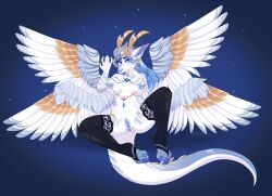 absurd_res anthro anus ass body cell_(disambiguation) claws clothing curves dragon female full furry genitals gold hi_res horn jewelry konomofu legs legwear nipples paws piercing pussy shaded snow solo spreading stockings tail thighs wet wings winter