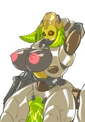 1girls 2d areolae big_breasts breasts centaur female female_focus female_only female_robot female_solo hands_behind_head highres horns naked naked_female nipples nude nude_female orisa overwatch pink_nipples robot robot_breasts robot_girl robotic solo solo_female tagme theoverloader thick_thighs thighs