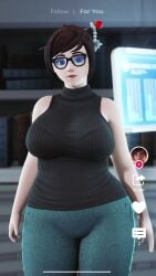 1girls 3d animated blender bouncing_breasts bra breasts curvy dancing eyewear female female_only fugtrup glasses huge_breasts mei_(overwatch) mp4 music overwatch plump shorter_than_30_seconds shorter_than_one_minute solo sound thick_thighs tight_clothing tiktok tiktok_overlay video wide_hips