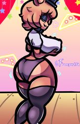 ass bear big_ass big_breasts blue_eyes brown_hair brown_nipples cally3d clazzey cryptiacurves fazclaire's_nightclub female female_only five_nights_at_freddy's fnaf francyart34 freddy_(fnaf) fredina's_nightclub fredina_(cally3d) frenni_(cryptia) frenni_fazclaire panties rule_63 scottgames underwear