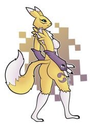 bandai_namco canid canine digimon digimon_(species) female fox fur hi_res humanoid irgramfox looking_at_viewer mammal nude renamon simple_background solo video_games