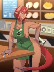 big_breasts dragon_freya dragon_girl freya_(mokiro) mokiro mokiro_ oc self_upload starbucks