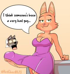 1futa anthro balls breasts clothed clothing dialogue diane_foxington dreamworks dress erect_penis erection erection_under_clothes fox fox_ears fur furry furry_ears furry_only futa_only futanari green_eyes hot_choco hotchoc0123 huge_cock mostly_clothed orange_fur orange_skin penis pink_dress solo standing text the_bad_guys