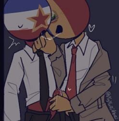 boner countryhumans erect_penis frottage gay genital_fluids kissing romania_(countryhumans) saliva_string stroking_penis yugoslavia_(countryhumans) yuyuzikeai