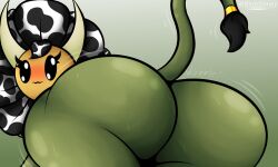 blobslimey blushing cow_flower cow_girl cow_horns cow_tail cute huge_ass looking_at_viewer plant plant_girl sweaty_butt