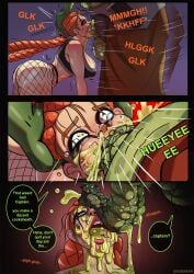 1girls alien/human alien_on_human braided_hair braided_ponytail comic comic_page cum cum_down_throat cum_in_mouth cum_in_throat cum_inside cum_on_face cum_out_nose cum_squirting english_text face_fucking facefuck fishnets fucked_silly green_cum jacket jesse_valentine_(hawk) mind_break orange_eyes orange_hair penis_on_face ruined_makeup running_mascara runny_makeup saddest_gravy shorts speech_bubble tentacle_penetration tentacle_penis tentacle_sex text text_bubble tri_tails