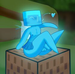 allay_(minecraft) anthro balls blue_body blue_hair blue_skin blush eftiinsfw femboy flaccid frilly genitals glowing glowing_body hair heart hi_res humanoid_genitalia humanoid_penis looking_away male male_only microsoft minecraft mob_vote mojang nipples note_block one_eye_closed outside penis penis_tip pointed_feet raised_arm raised_leg sitting solo vein veiny_penis video_games white_eyes wings xbox_game_studios