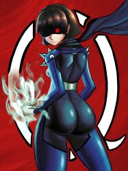 1girls ass atlus chaosoded clothed clothing female human makoto_niijima pale_skin persona persona_5 phantom_thief_suit sideboob solo