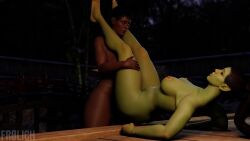 1futa 1girls 3d ambiguous_penetration animated areola athletic_female athletic_futanari big_breasts blender bouncing_ass bouncing_breasts dark-skinned_futanari dark_skin fat_ass female frolich futa_on_female futadom futanari green_skin human human_penetrating interspecies large_breasts legs_up looking_pleasured missionary_position moaning nipples orc orc_female outside penetration sex short_hair sound tagme video