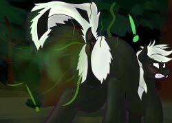 anus balls cuddledrivenpony equid equine fart fart_fetish feral genitals hi_res horse male mammal mephitid pony puffy_anus skunk smell solo